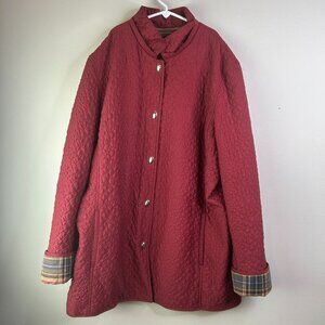 Paolo Alessia Women's Red Button Up Coat Size XL